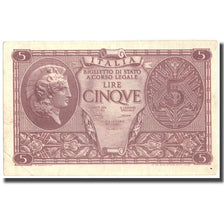 Nota, Itália, 5 Lire, 1944, 1944-11-23, KM:31c, AU(50-53)