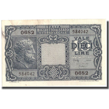 Banknote, Italy, 10 Lire, 1944, 1944-11-23, KM:32c, AU(55-58)