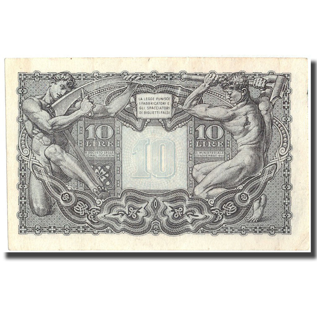 Banknote, Italy, 10 Lire, 1944, 1944-11-23, KM:32c, AU(55-58)