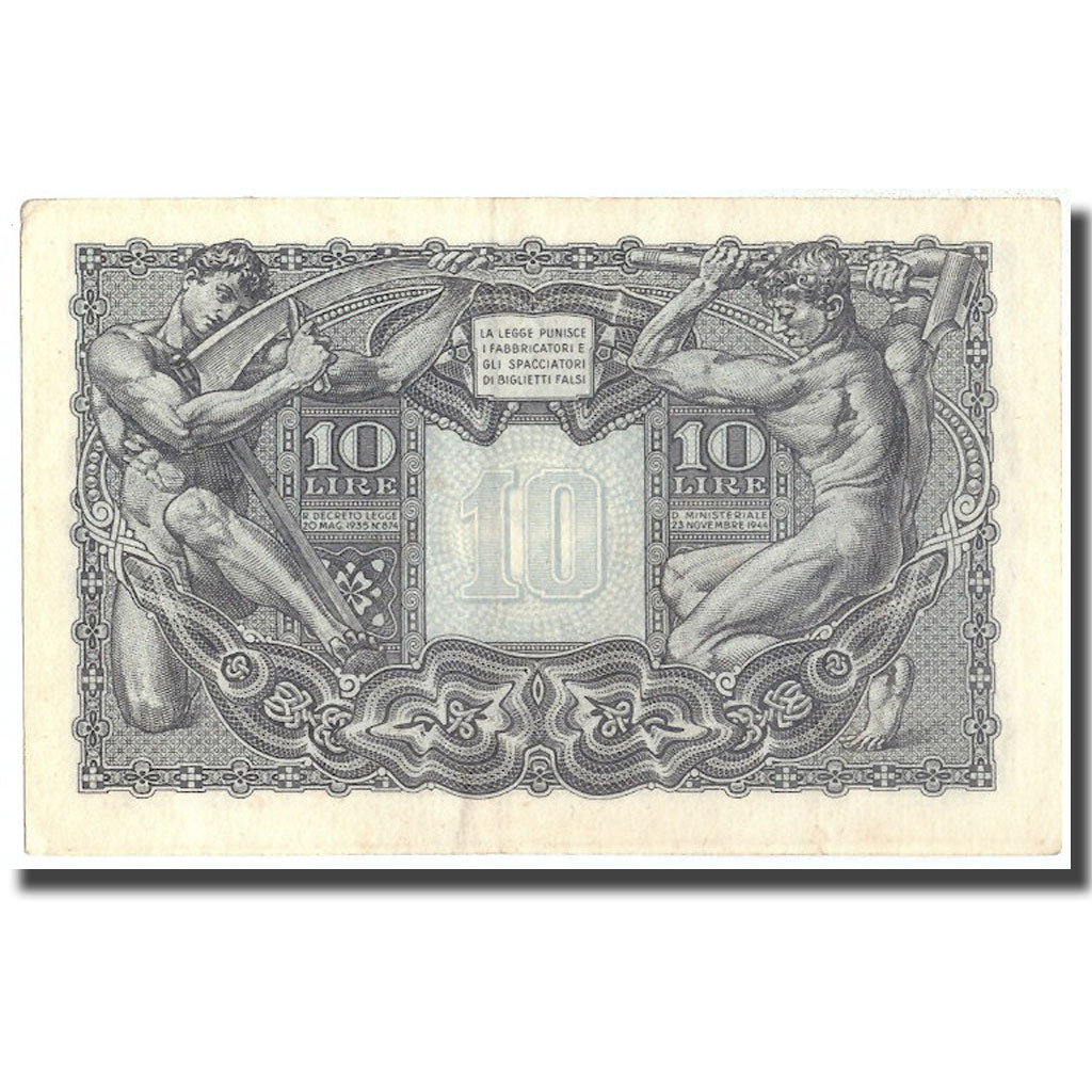 Banknote, Italy, 10 Lire, 1944, 1944-11-23, KM:32c, AU(55-58)