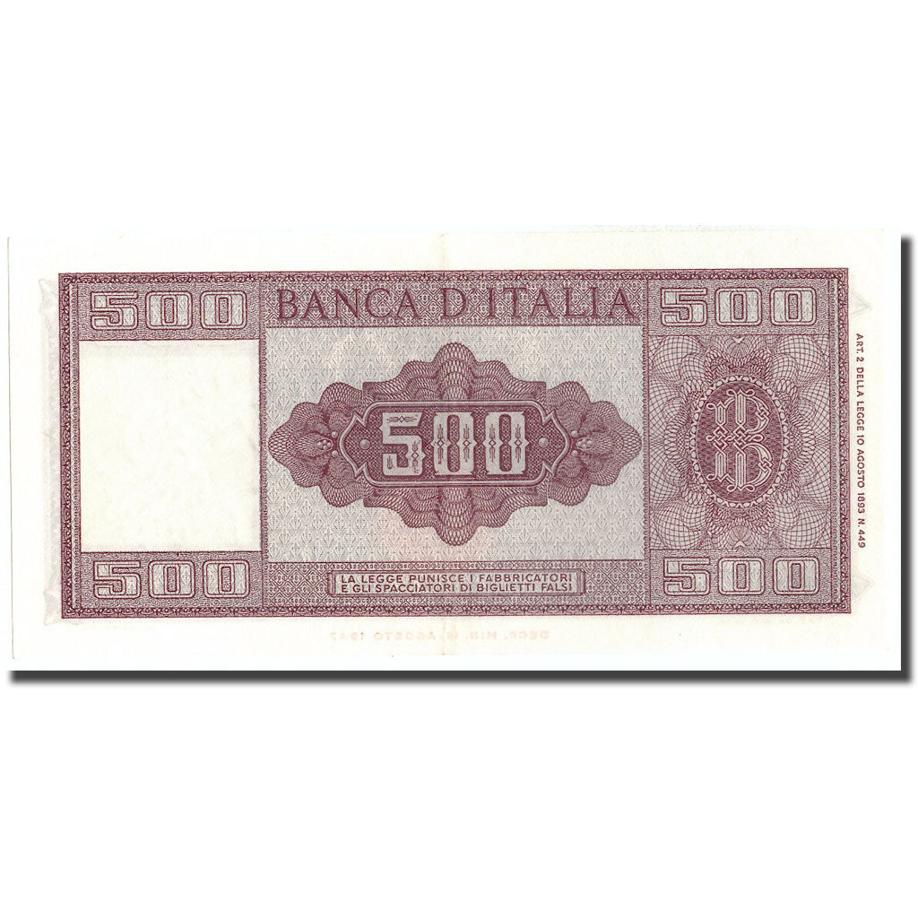 Banknote, Italy, 500 Lire, 1961, 1961-03-23, KM:80b, UNC(63)