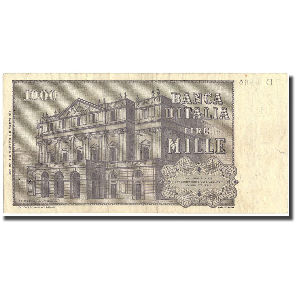 Banknote, Italy, 1000 Lire, 1980, 1980-09-06, KM:101g, AU(55-58)