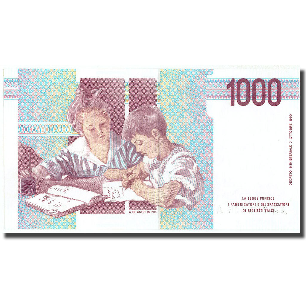 Banknote, Italy, 1000 Lire, 1990, 1990, KM:114a, UNC(64)