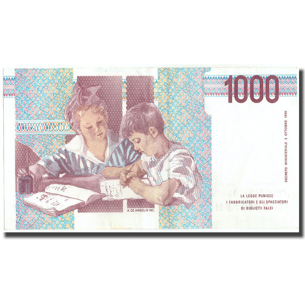 Banknote, Italy, 1000 Lire, undated 1995, KM:114c, AU(55-58)