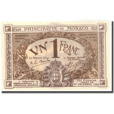 Banknote, Monaco, 1 Franc, 1920, 1920-03-20, KM:4b, AU(55-58)