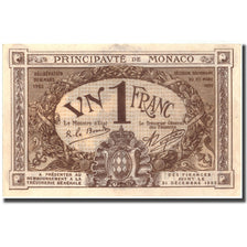 Banknote, Monaco, 1 Franc, 1920, 1920-03-20, KM:4a, AU(55-58)