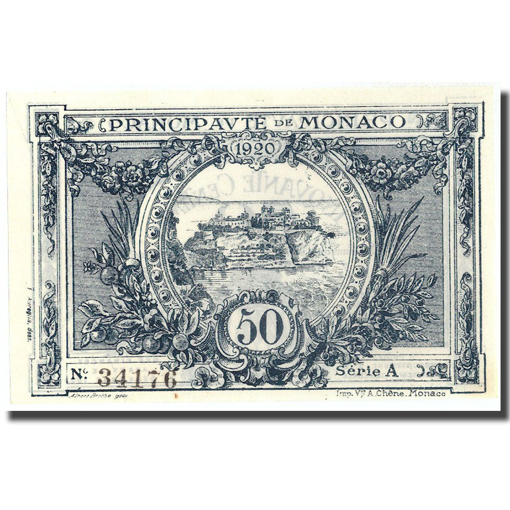 Geldschein, Monaco, 50 Centimes, 1920, 1920-03-20, KM:3a, UNZ