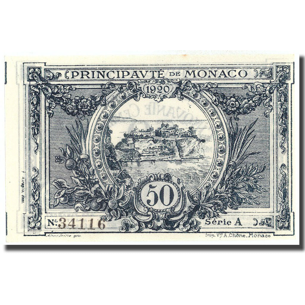 Banconote, Monaco, 50 Centimes, 1920, 1920-03-20, KM:3a, SPL+