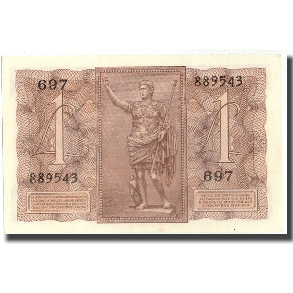 Banknote, Italy, 1 Lira, 1939, 1939-11-14, KM:26, UNC(65-70)