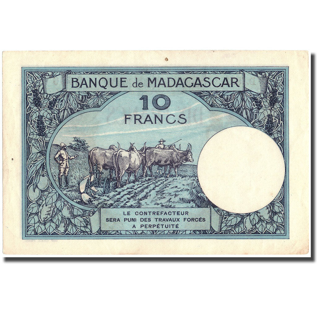 Banconote, Madagascar, 10 Francs, KM:36, SPL-