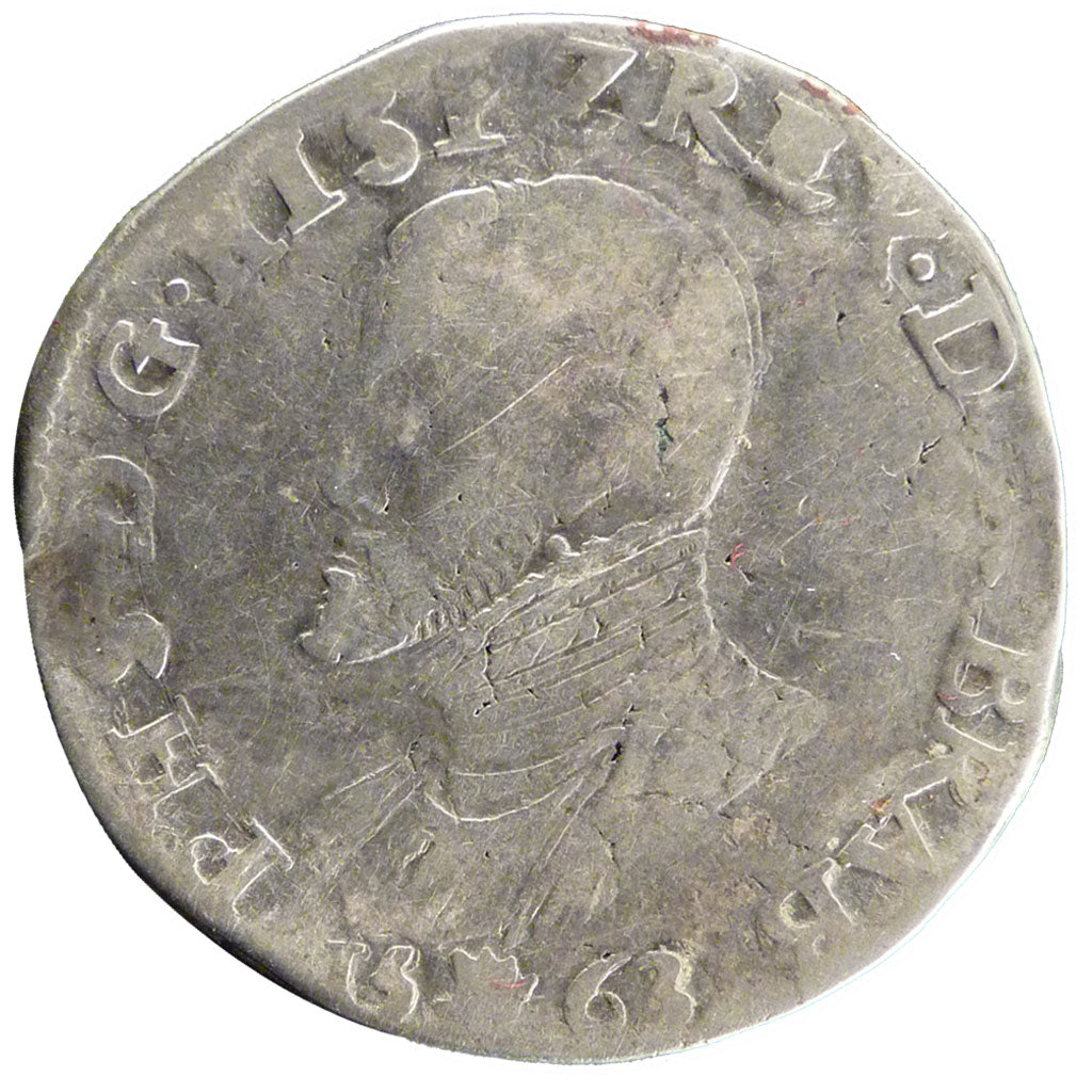 Belgium, 1/2 Ecu, 1563, Anvers, VF(20-25), Silver, Delmonte #51, 16.60