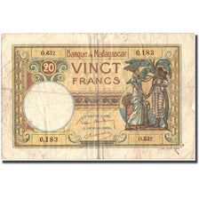 Banknote, Madagascar, 20 Francs, Undated (1937-47), KM:37, VF(20-25)