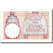 Banknote, Morocco, 5 Francs, 1941, 1941-11-14, KM:23Ab, AU(50-53)