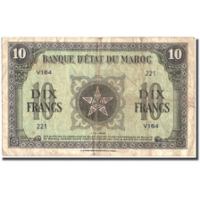 Banknote, Morocco, 10 Francs, 1943, 1943-05-01, KM:25a, VF(20-25)