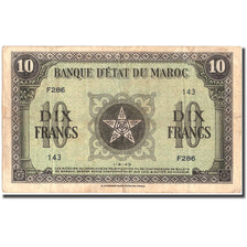 Banknote, Morocco, 10 Francs, 1943, 1943-05-01, KM:25a, EF(40-45)