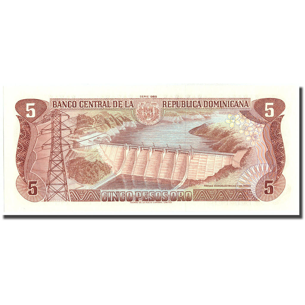 Billet, Dominican Republic, 5 Pesos Oro, 1988, 1988, KM:118c, NEUF