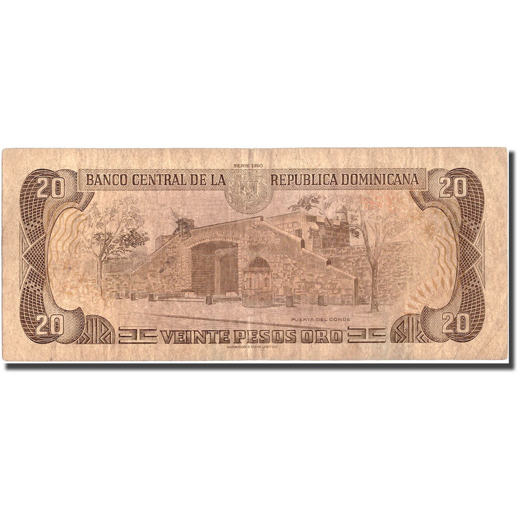 Billet, Dominican Republic, 20 Pesos Oro, 1990, 1990, KM:133, TB+