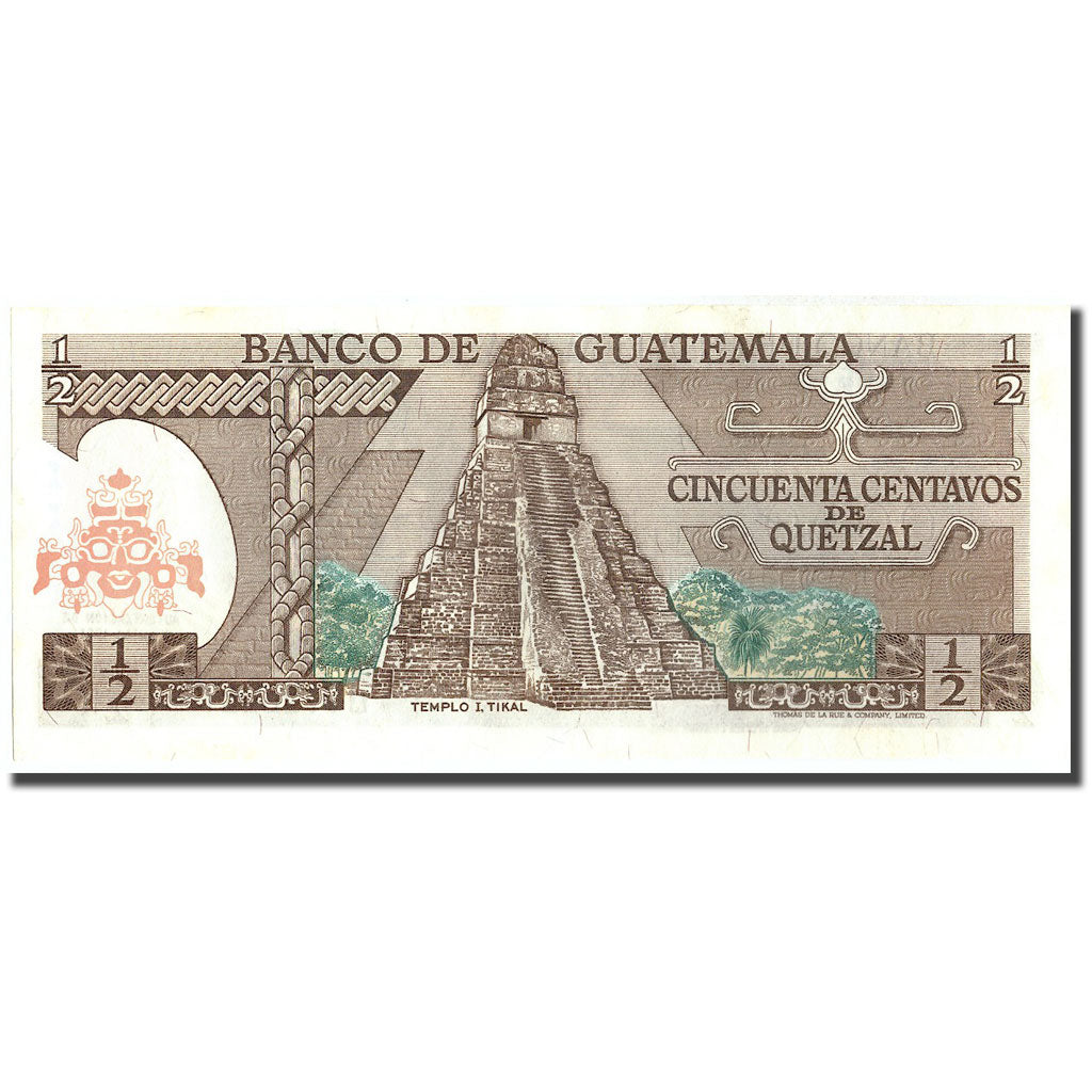 Banknote, Guatemala, 1/2 Quetzal, 1981, 1981-01-07, KM:58c, UNC(60-62)