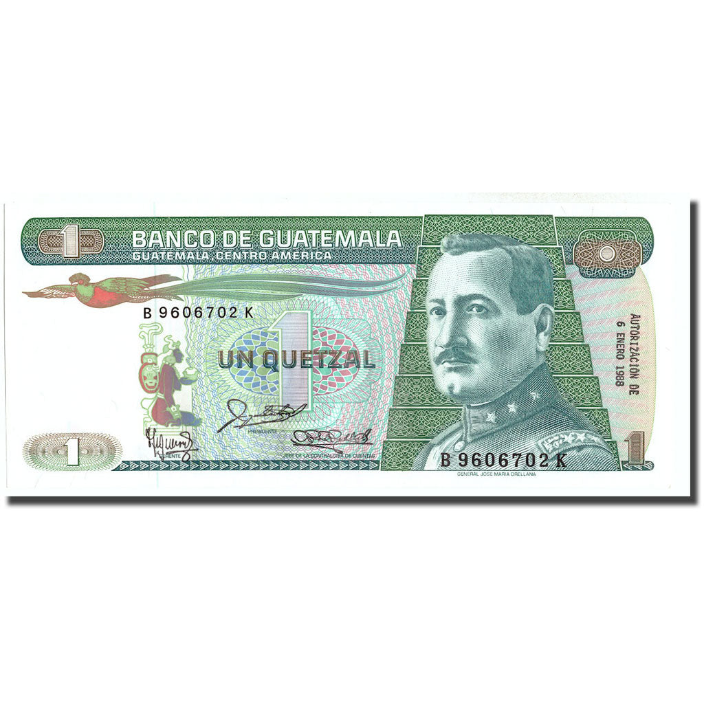 Banknote, Guatemala, 1 Quetzal, 1988, 1988-01-06, KM:66, UNC(64)