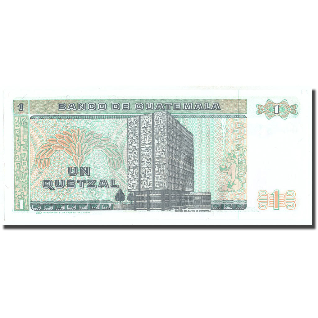 Banknote, Guatemala, 1 Quetzal, 1988, 1988-01-06, KM:66, UNC(64)
