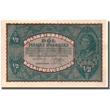 Banknote, Poland, 1/2 Marki, 1920, 1920-02-07, KM:30, AU(50-53)