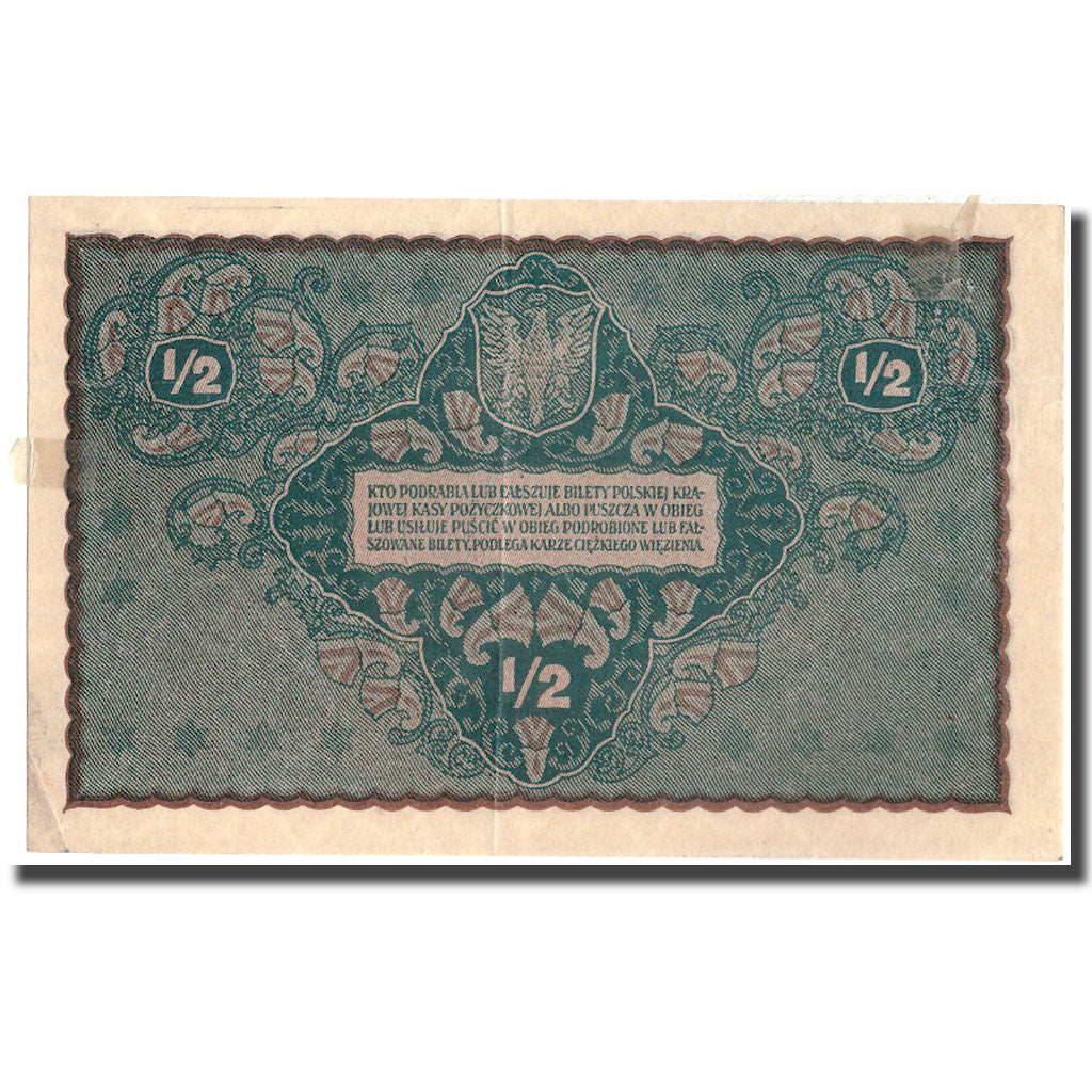 Banknote, Poland, 1/2 Marki, 1920, 1920-02-07, KM:30, AU(50-53)