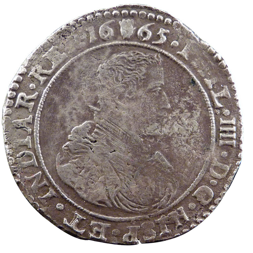 Belgium, Ducaton, 1665, Anvers, VF(30-35), Silver, 31.40