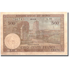 Banknote, Morocco, 500 Francs, 1956, 1956-12-19, KM:46, EF(40-45)