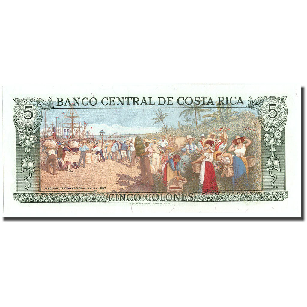 Banknote, Costa Rica, 5 Colones, 1992, 1992-01-15, KM:236e, UNC(65-70)