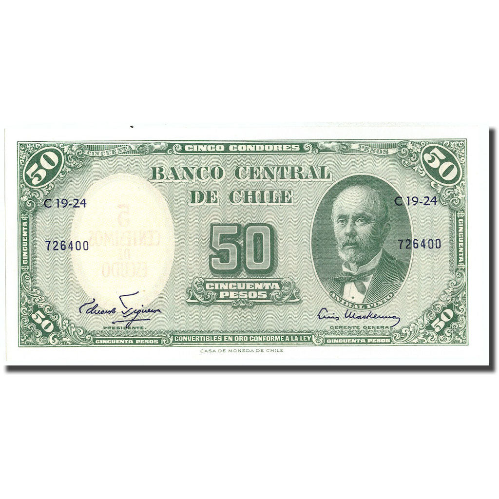 Banconote, Cile, 5 Centesimos on 50 Pesos, KM:126a, FDS
