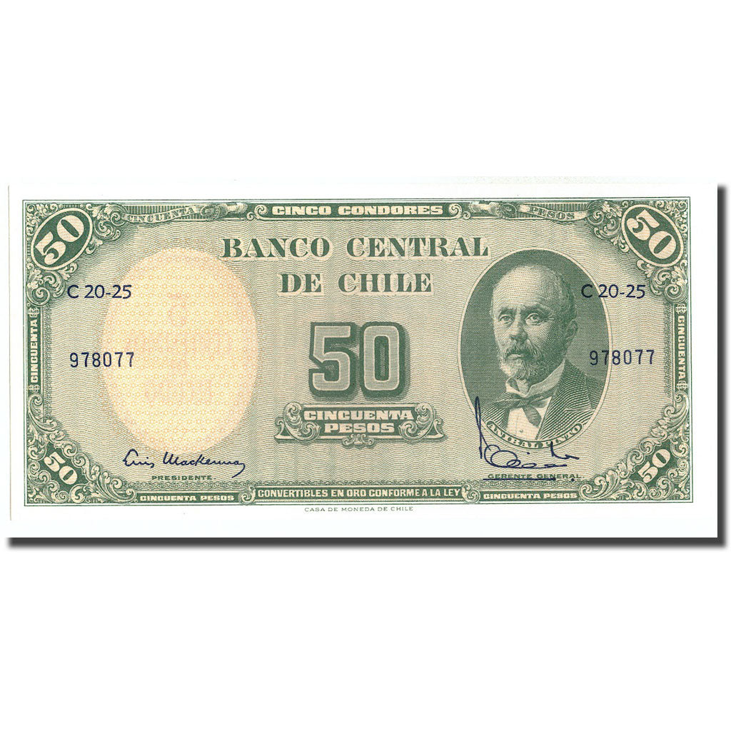 Banconote, Cile, 5 Centesimos on 50 Pesos, KM:126a, FDS
