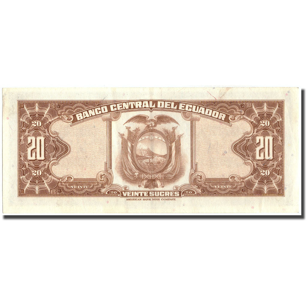 Banknote, Ecuador, 20 Sucres, 1971, 1971-05-20, KM:103b, AU(55-58)