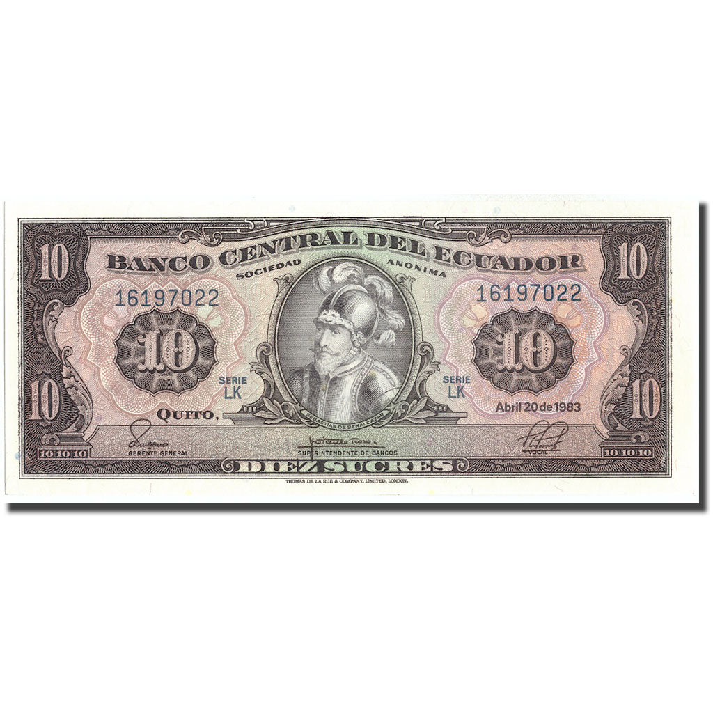 Banknote, Ecuador, 10 Sucres, 1983, 1983-04-20, KM:114b, UNC(63)