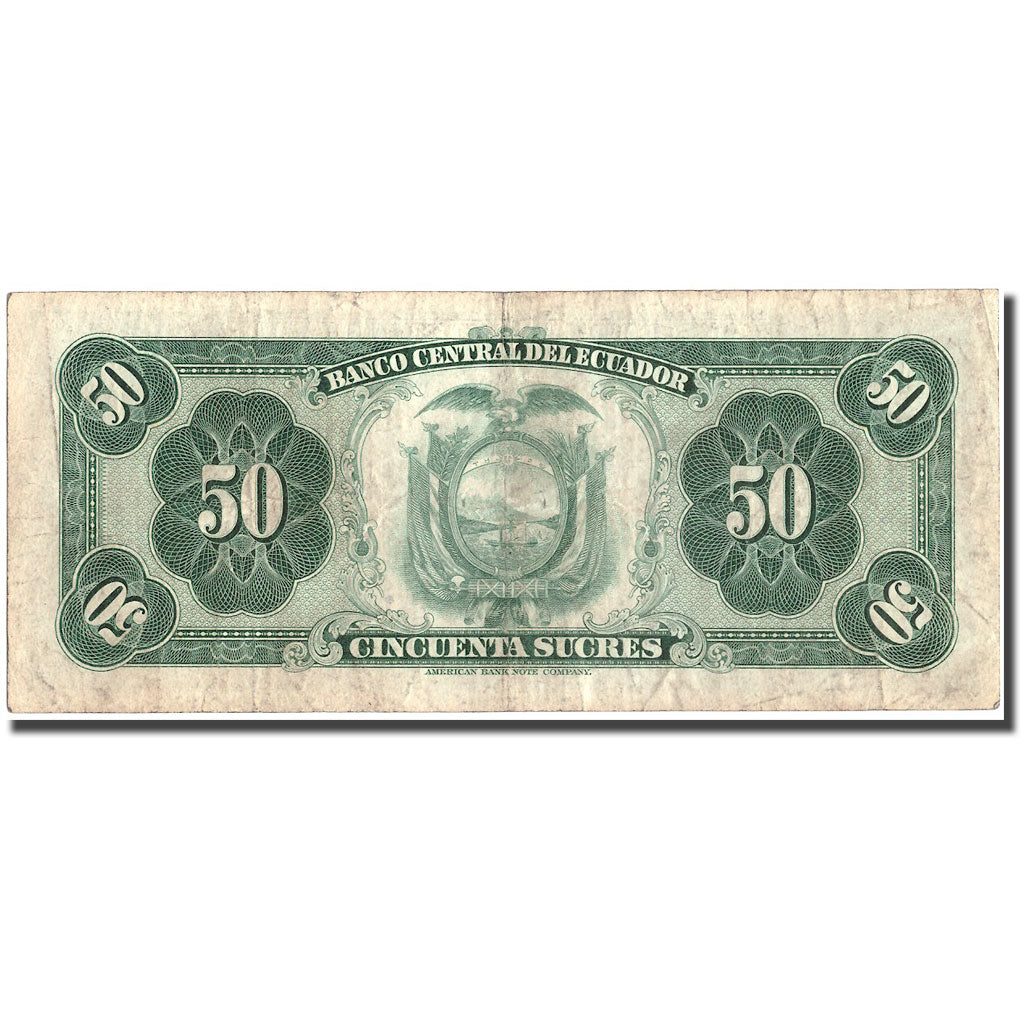 Banknote, Ecuador, 50 Sucres, 1971, 1971-05-20, KM:104b, EF(40-45)