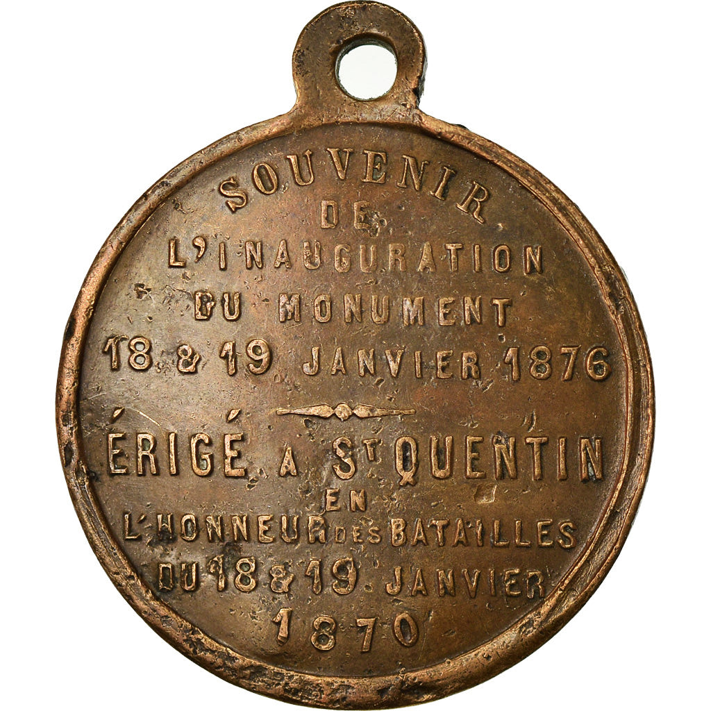 France, Token, Général Faidherbe, Inauguration du Monument, Saint-Quentin