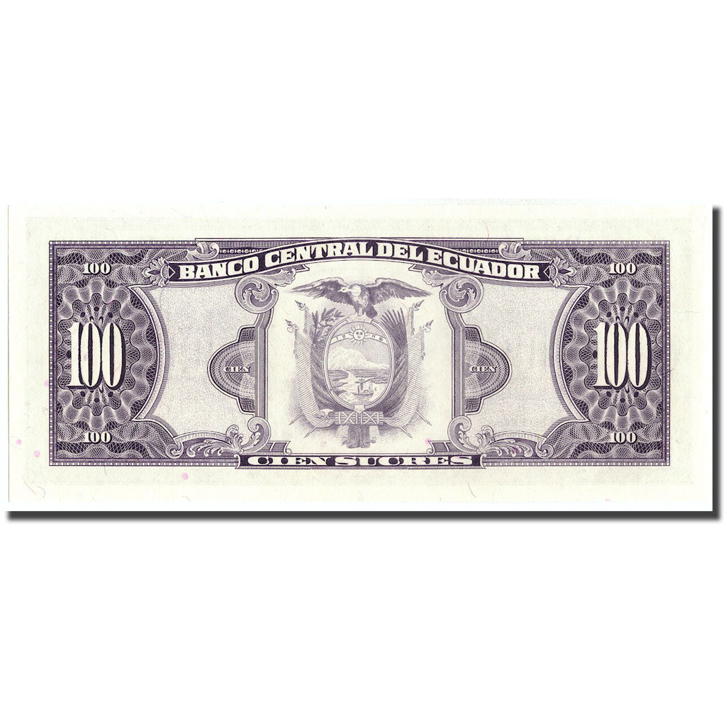 Banknote, Ecuador, 100 Sucres, 1988, 1988-06-08, KM:123Aa, UNC(65-70)