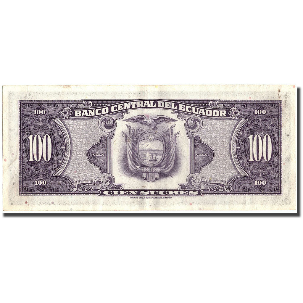 Banknote, Ecuador, 100 Sucres, 1971, 1971-05-20, KM:118a, AU(50-53)