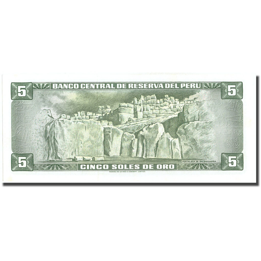 Banknote, Peru, 5 Soles De Oro, 1969, 1969-06-20, KM:99a, UNC(65-70)