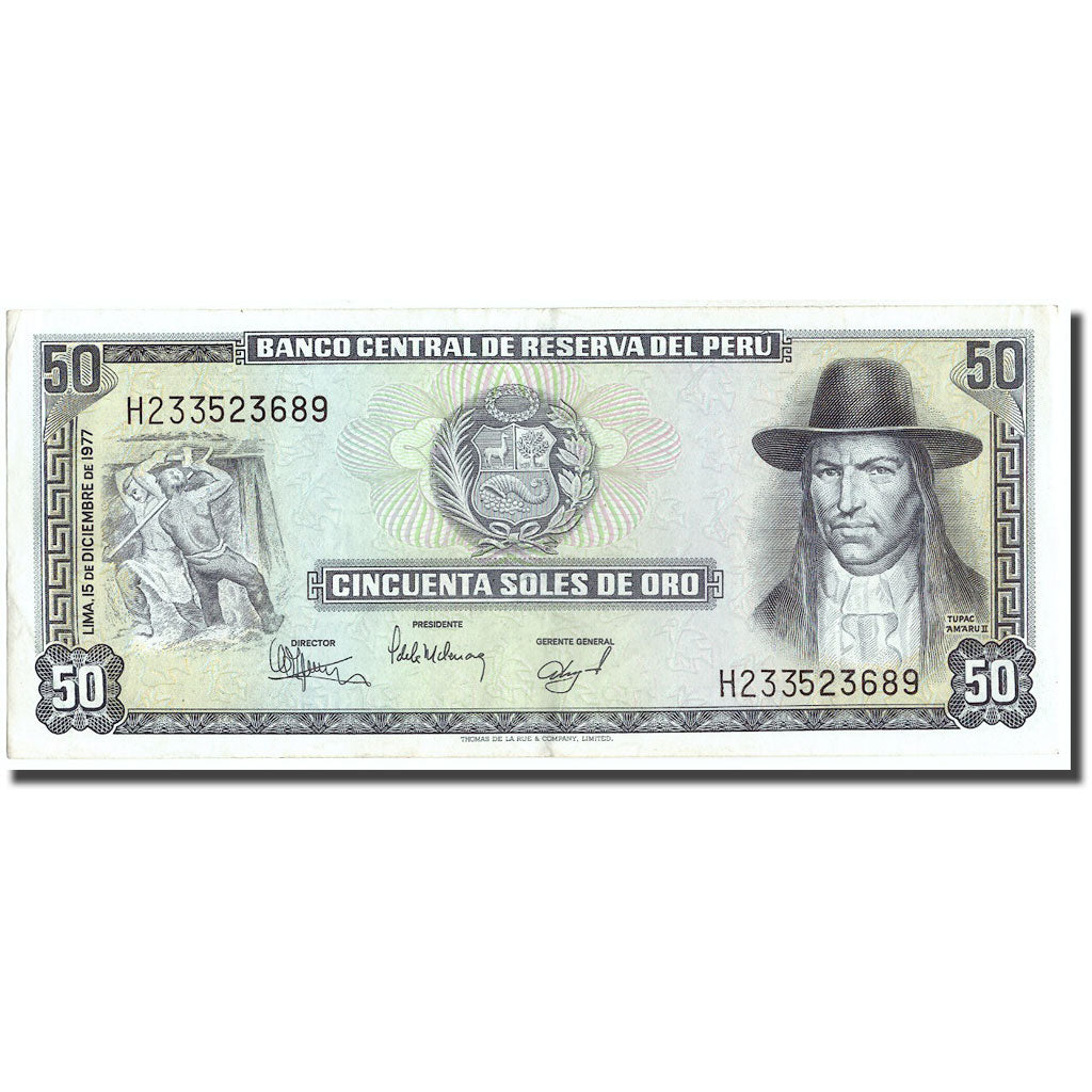 Billet, Pérou, 50 Soles De Oro, 1977, 1977-12-15, KM:113, SUP