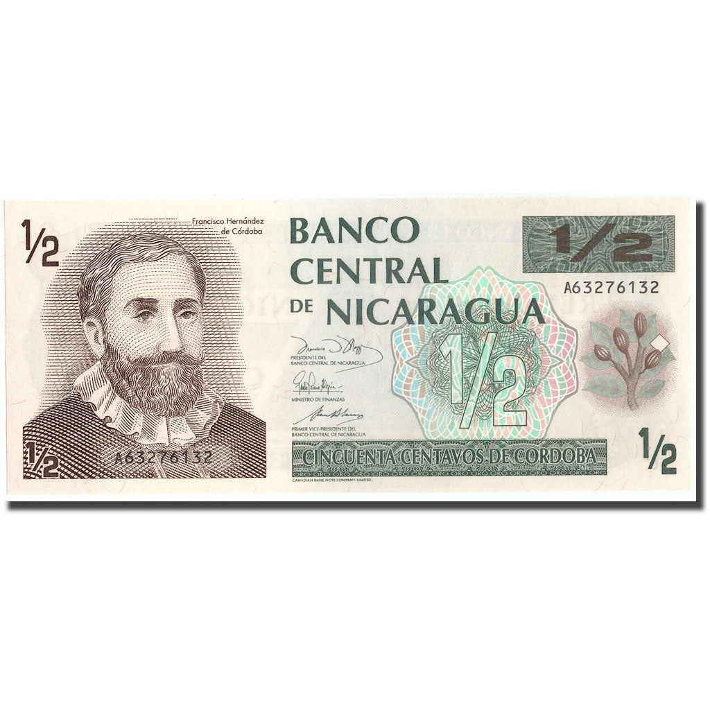 Banknote, Nicaragua, 1/2 Cordoba, KM:171, UNC(65-70)
