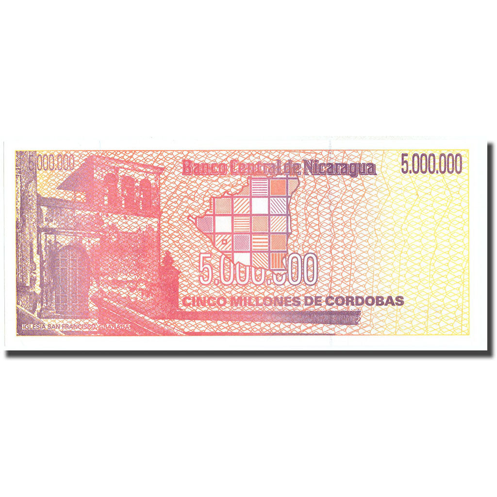 Banknote, Nicaragua, 5 Million Córdobas, KM:165, UNC(65-70)