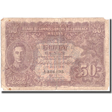 Banknote, MALAYA, 50 Cents, 1941, 1941-07-01, KM:10a, VG(8-10)