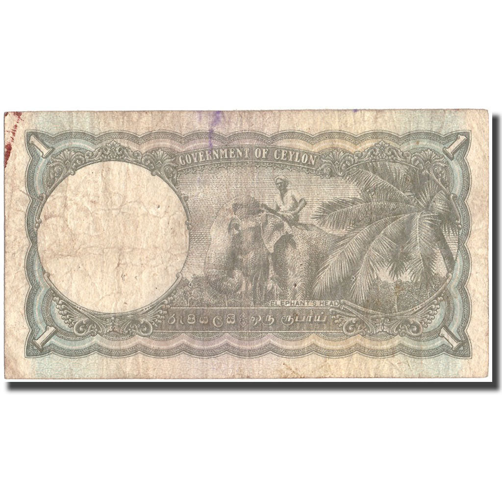 Banknote, Ceylon, 1 Rupee, 1949, 1949-03-01, KM:34, F(12-15)