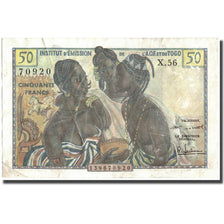 Banknote, French West Africa, 50 Francs, Undated (1956), KM:45, EF(40-45)