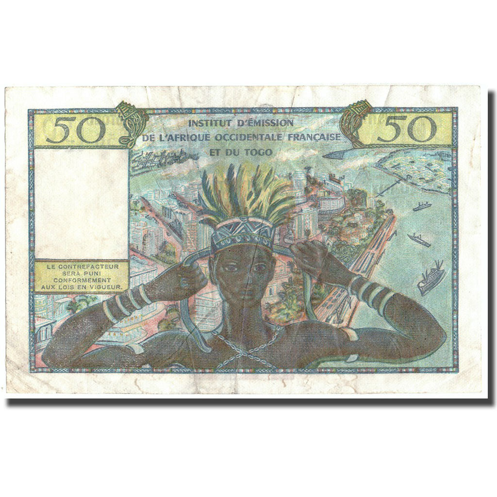 Banknote, French West Africa, 50 Francs, Undated (1956), KM:45, EF(40-45)