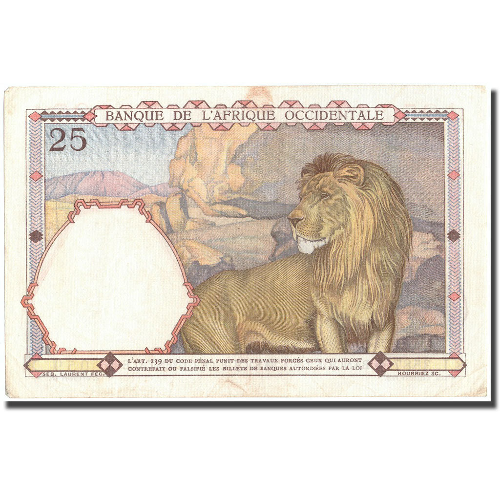 Geldschein, French West Africa, 25 Francs, 1942, 1942-10-01, KM:27, SS