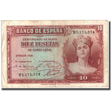 Banknote, Spain, 10 Pesetas, 1935, 1935, KM:86a, VF(30-35)
