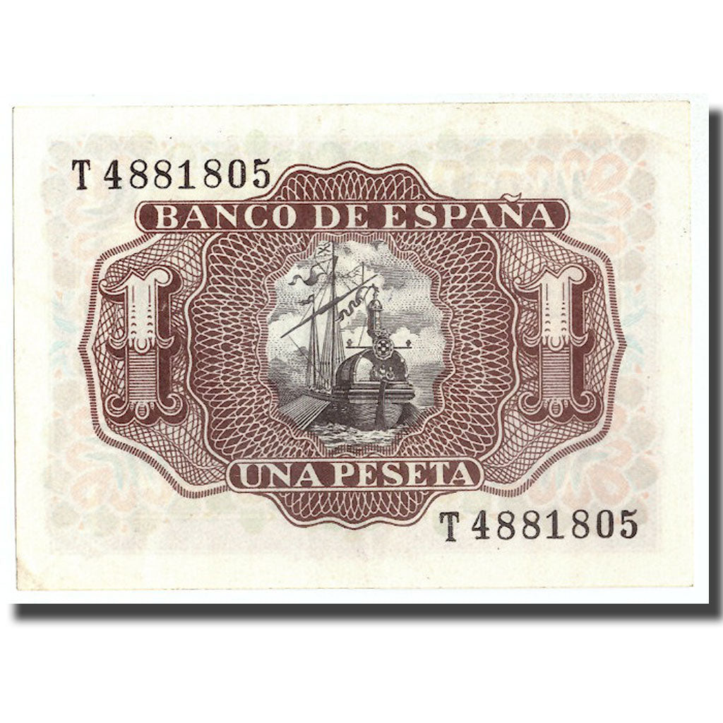 Banknote, Spain, 1 Peseta, 1953, 1953-07-22, KM:144a, AU(55-58)