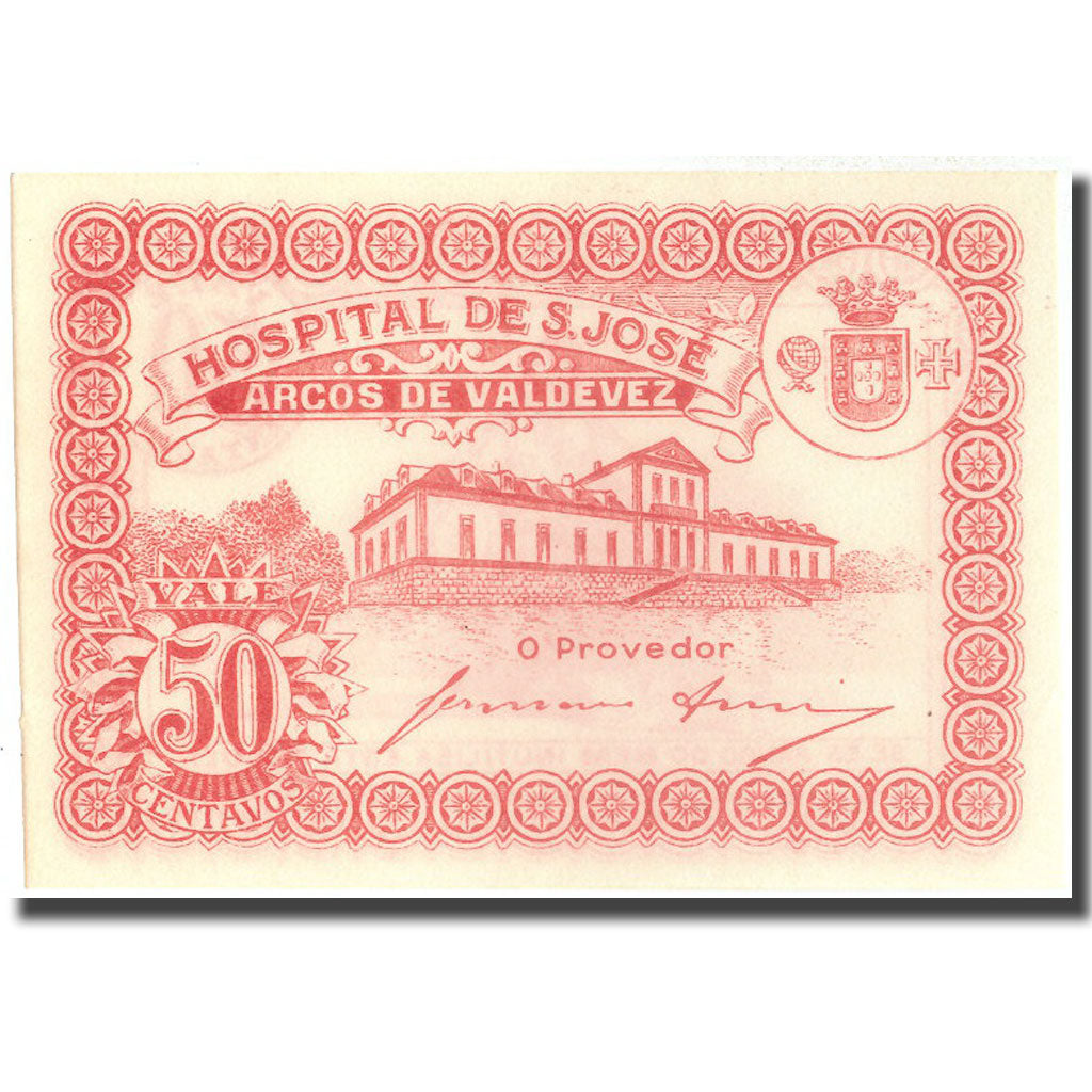 Banknote, Portugal, 50 Centavos, Hospital de S.JOSE, 1937, 1937, UNC(65-70)