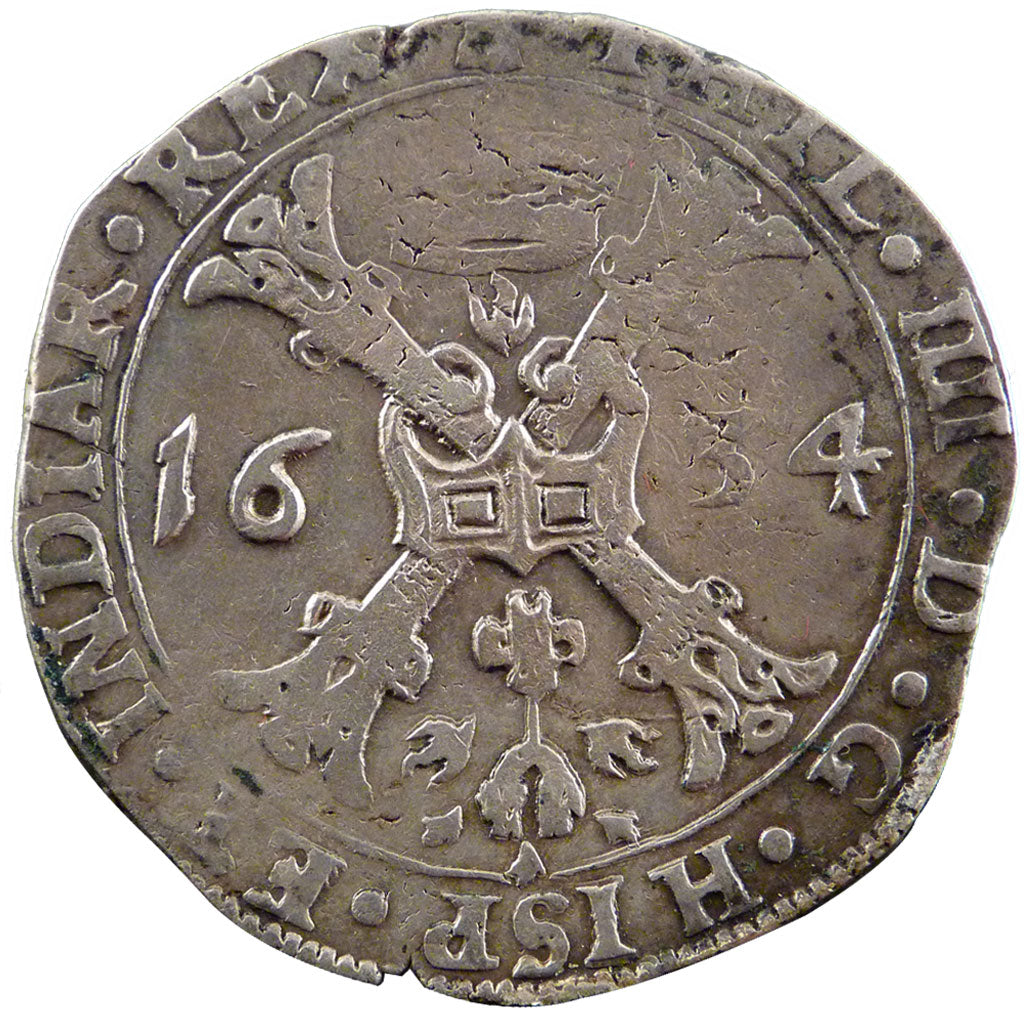 SPANISH NETHERLANDS, Patagon, 1634, Brabant, KM #53.3, EF(40-45), Silver, 28.00